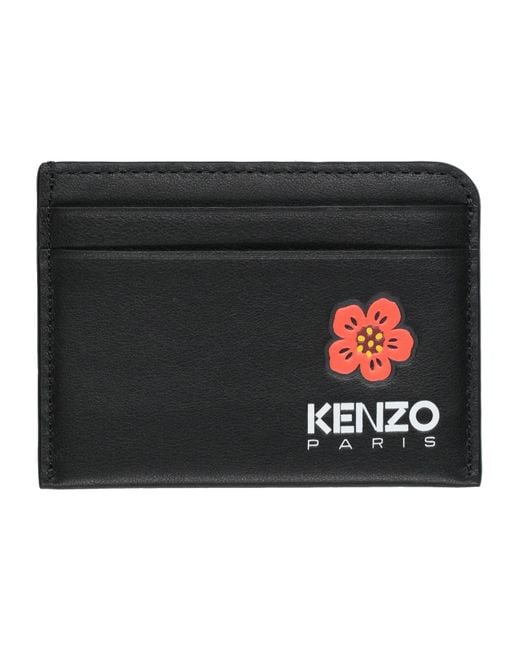 KENZO Black Document Holder Cow Leather for men