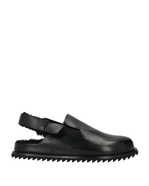 Officine Creative Black Mules & Clogs Leather, Shearling for men
