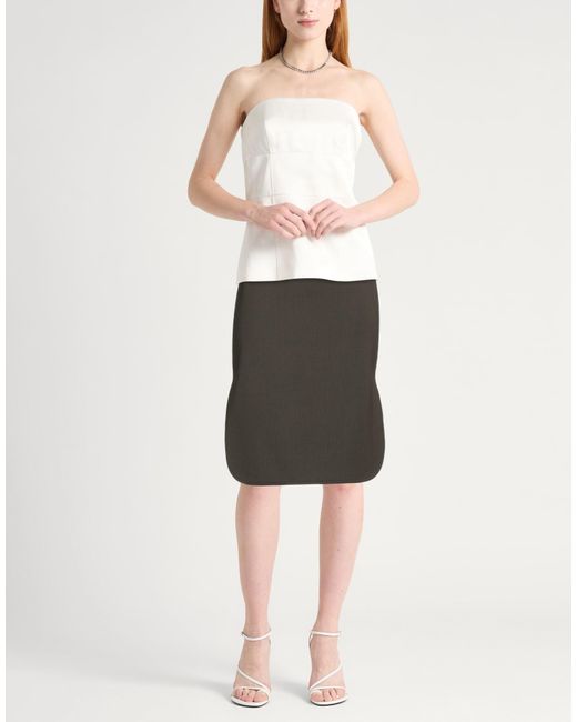 N°21 Gray Midi Skirt Polyester, Wool, Elastane