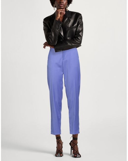 Berwich Blue Pants Polyester, Viscose, Elastane