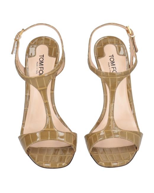 Tom Ford Metallic Military Sandals Leather
