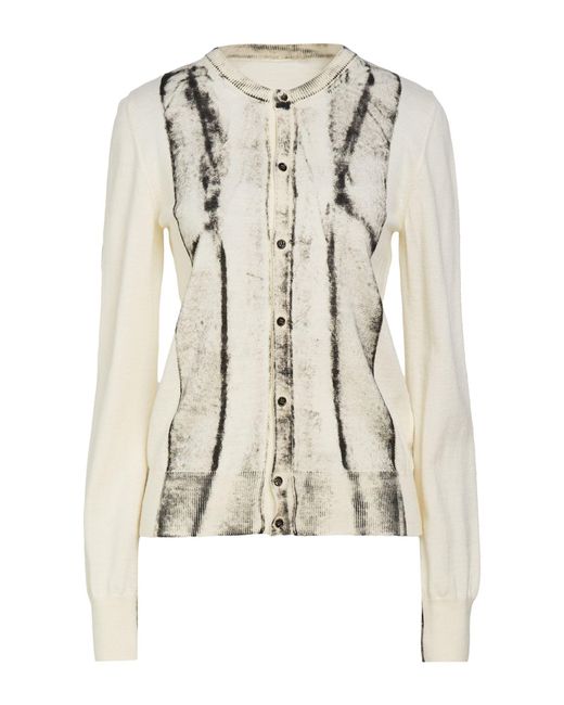 MM6 by Maison Margiela White Cardigan Acrylic, Virgin Wool