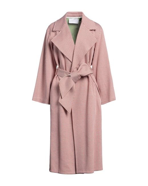Harris Wharf London Pink Overcoat & Trench Coat