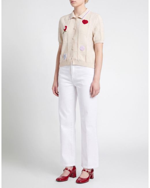 Twinset White Marco Rambaldi X Cream Cardigan Polyamide, Wool, Viscose, Polyester, Cashmere
