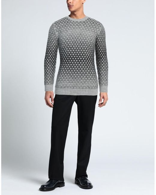 Daniele Alessandrini Gray Light Sweater Acrylic, Wool, Polyamide for men