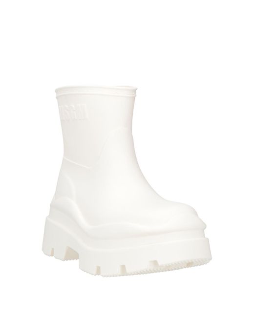 MSGM White Ankle Boots Rubber