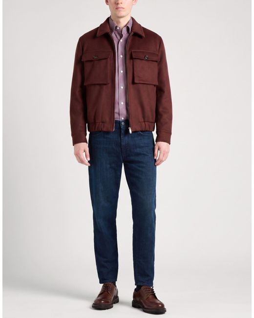 PT Torino Brown Jacket Virgin Wool, Cashmere for men