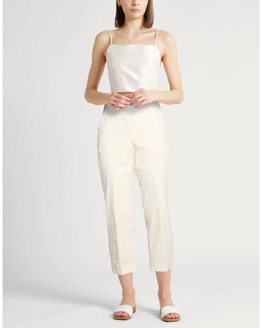 Peserico White Pants Cotton, Elastane