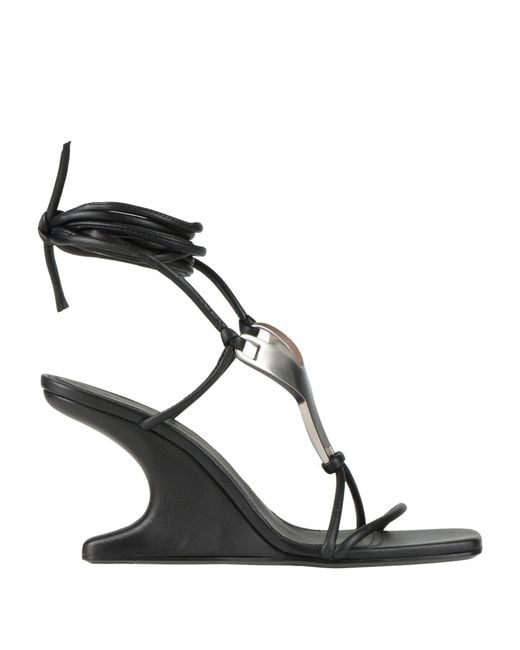 Rick Owens Black Sandals Leather