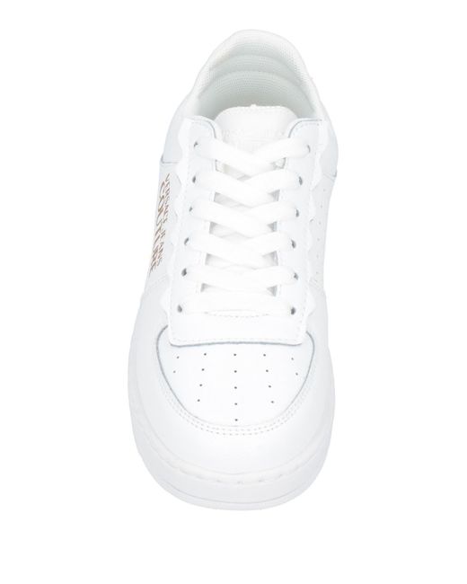 Versace White Logo-print Leather Sneakers