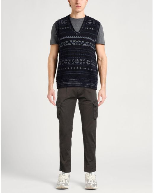 Daniele Alessandrini Gray Dark Pants Cotton, Elastane for men