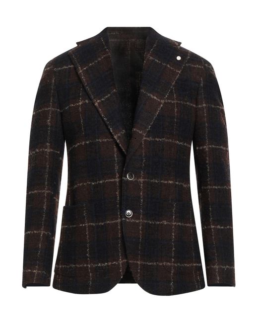 Luigi Bianchi Black Blazer Wool, Polyester, Polyamide, Acrylic for men