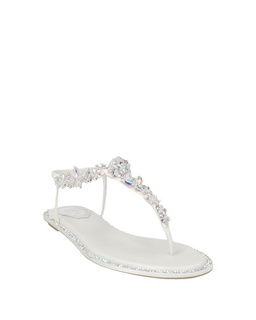 Rene Caovilla White Thong Sandal Textile Fibers