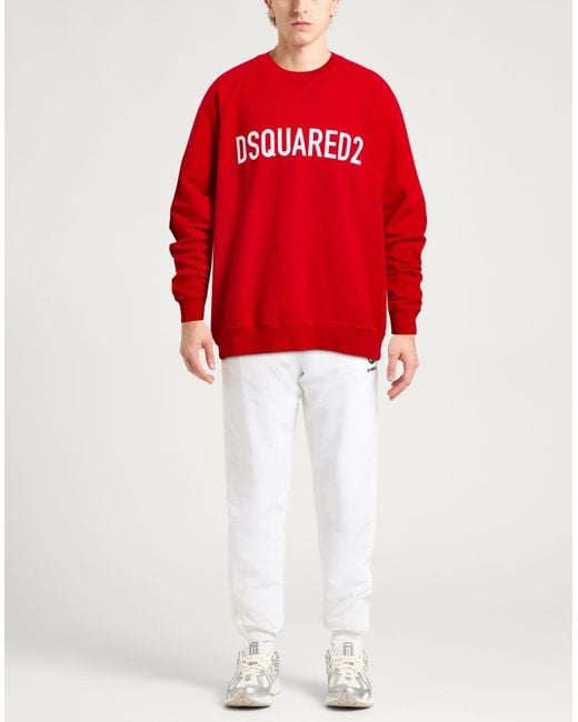 DSquared² Red Sweatshirt Cotton, Elastane for men