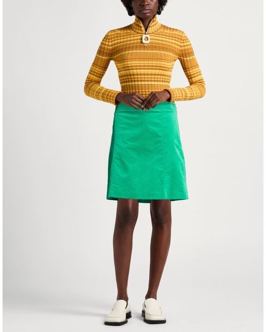 Marella Green Mini Skirt Cotton, Elastane