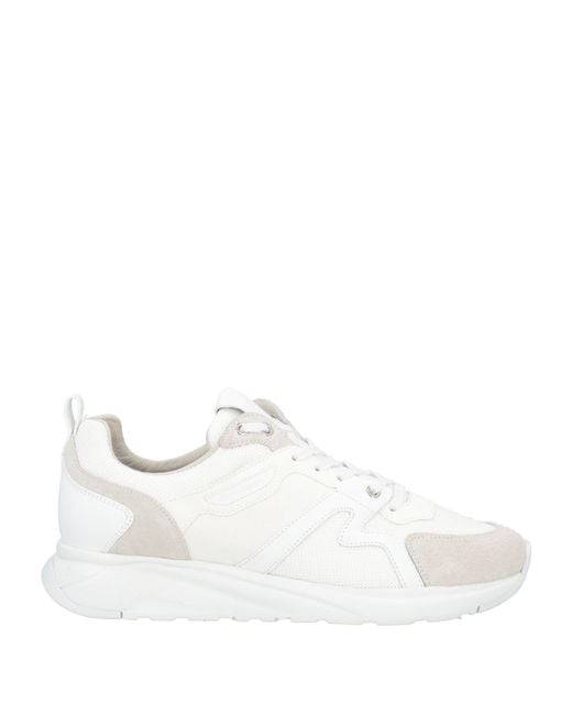 Jacob Cohen White Sneakers Textile Fibers, Leather, Synthetisches Material for men