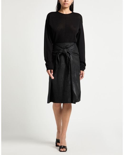 Rick Owens Black Midi Skirt