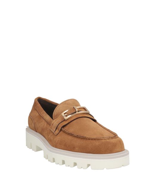 Sergio Rossi Brown Camel Loafers Leather for men