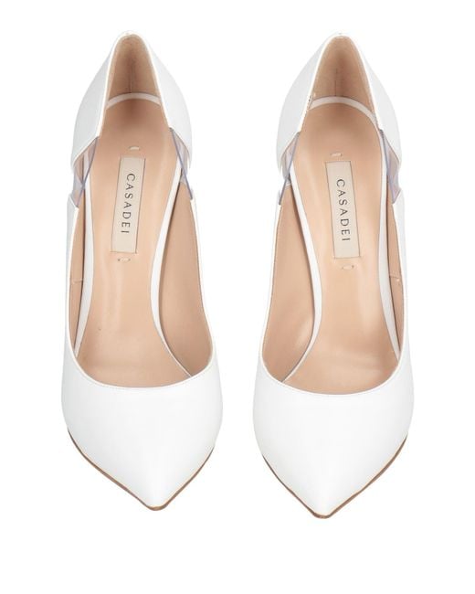 Casadei White Pumps Soft Leather, Plastic