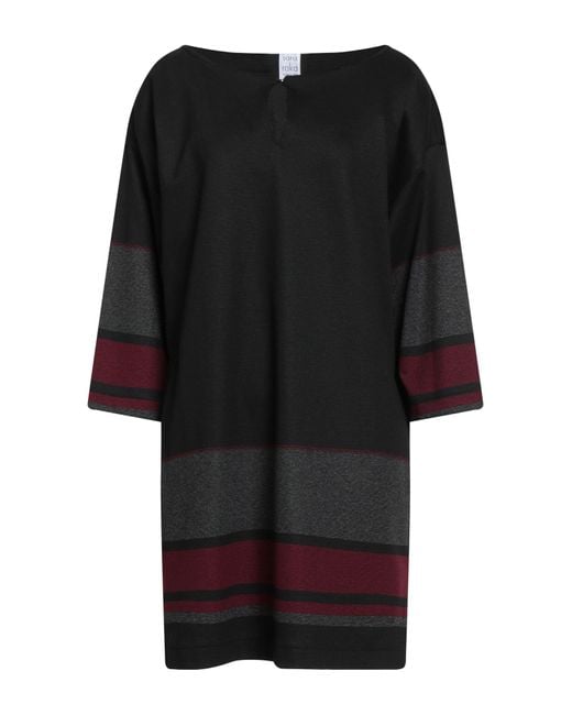 Sara Roka Black Mini Dress Viscose, Polyamide, Virgin Wool, Acrylic, Elastane