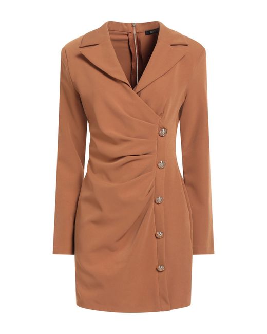 Relish Brown Tan Mini Dress Polyester, Elastane