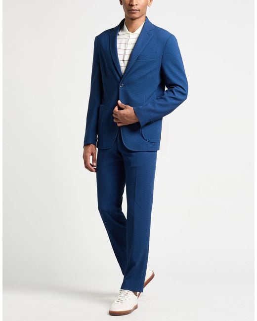 Squad² Blue Suit Polyester, Viscose, Elastane for men
