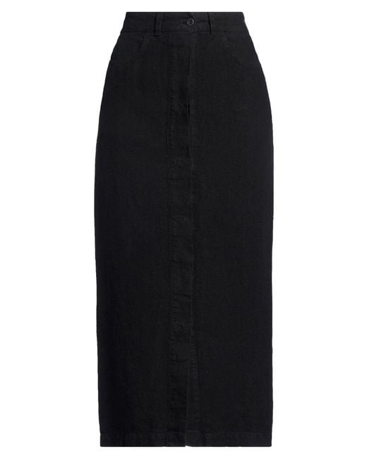120% Lino Black Midi Skirts