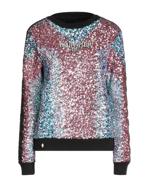 Philipp Plein Blue Sweatshirt Cotton, Elastane