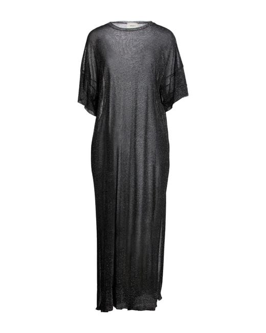 ViCOLO Black Midi Dress Viscose, Polyamide, Metallic Polyester