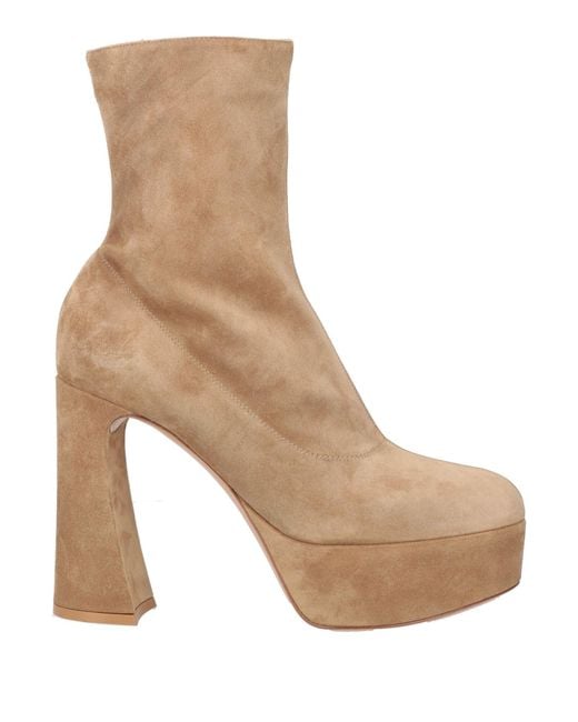 Gianvito Rossi Natural Camel Ankle Boots Leather
