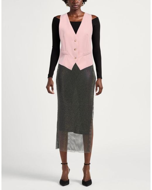 ViCOLO Pink Tailored Vest Polyester, Viscose, Elastane