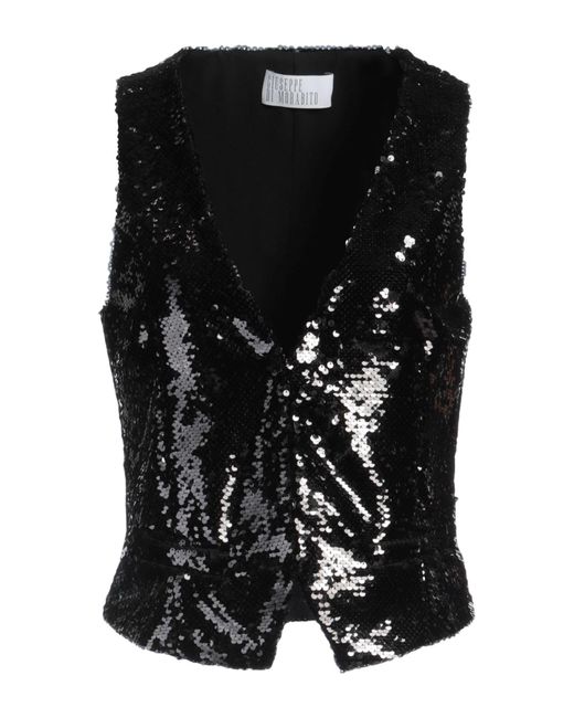 GIUSEPPE DI MORABITO Black Tailored Vest Polyester, Elastane