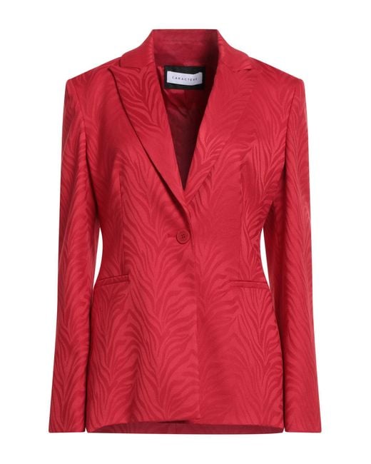 Caractere Red Blazer Polyester, Viscose, Elastane