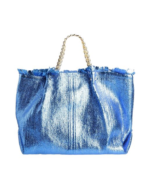 M★BRC Blue Bright Handbag Textile Fibers