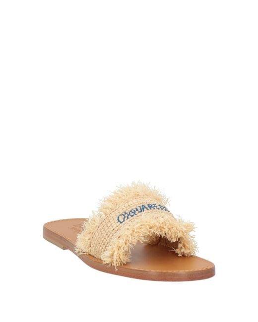 DSquared² White Sandals Natural Raffia