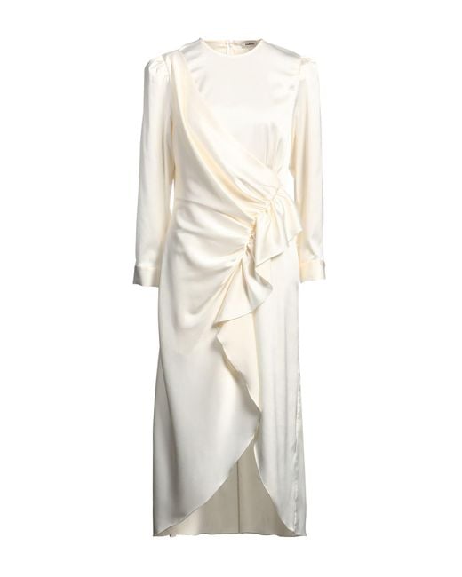 Sandro White Cream Midi Dress Polyester, Elastane