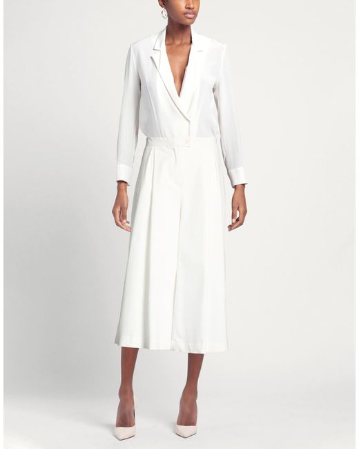 REVISE CONCEPT White Pants Cotton, Polyester, Elastane