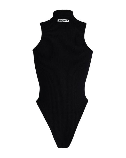 A PAPER KID Black Bodysuit