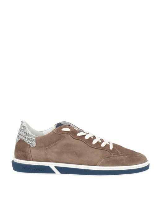 Floris Van Bommel White Khaki Sneakers Leather for men