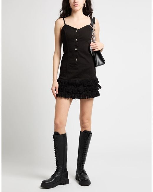 Grifoni Black Mini Dress Cotton, Elastane