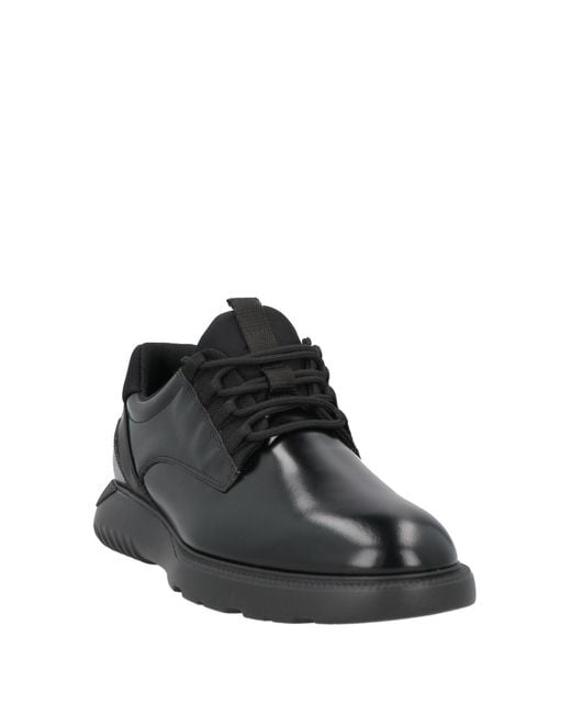 Hogan Black Lace-Up Shoes Leather for men