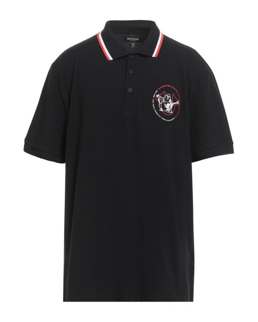 True Religion Black Polo Shirt Cotton for men