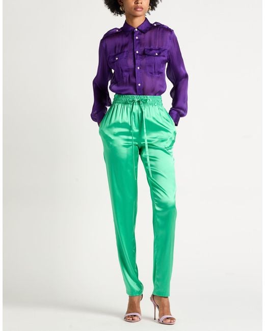 Dolce & Gabbana Green Pants Silk, Elastane