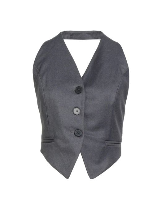 Dixie Blue Charcoal Tailored Vest Polyester, Viscose, Elastane