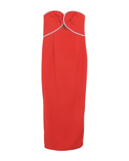 Self-Portrait Red Midi Dress