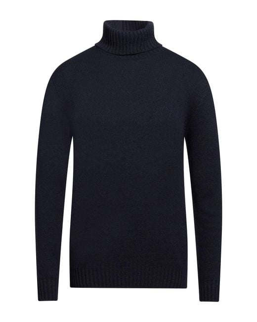 120% Lino Blue Turtleneck for men