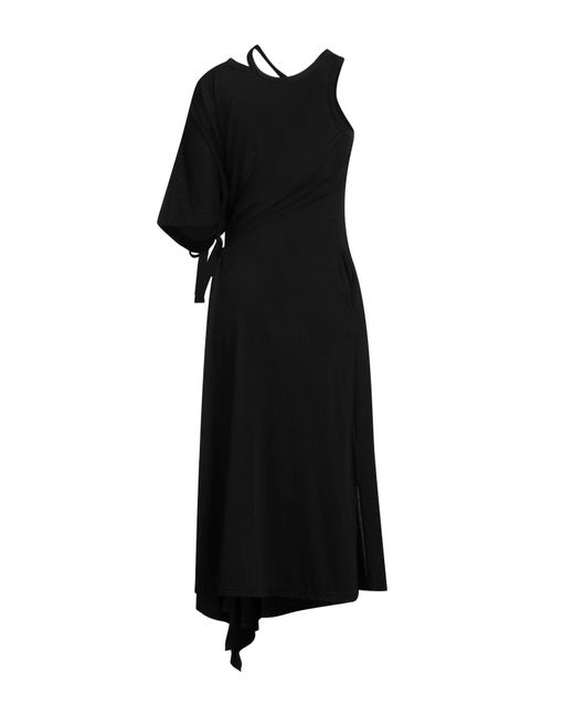 Yohji Yamamoto Black Midi-Kleid