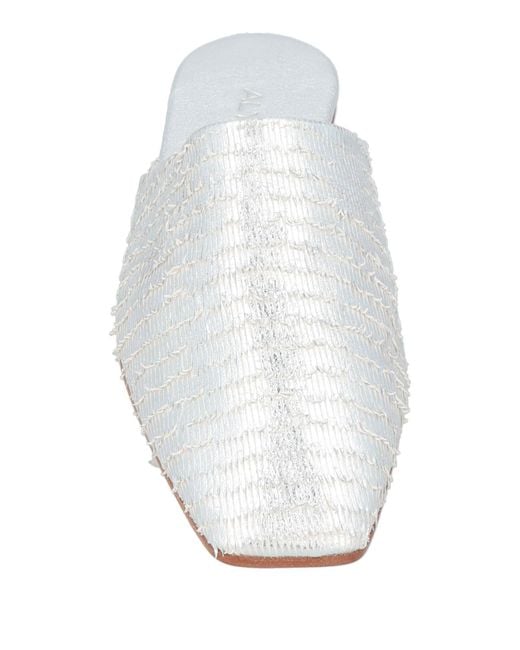 Alysi White Mules & Clogs Leather