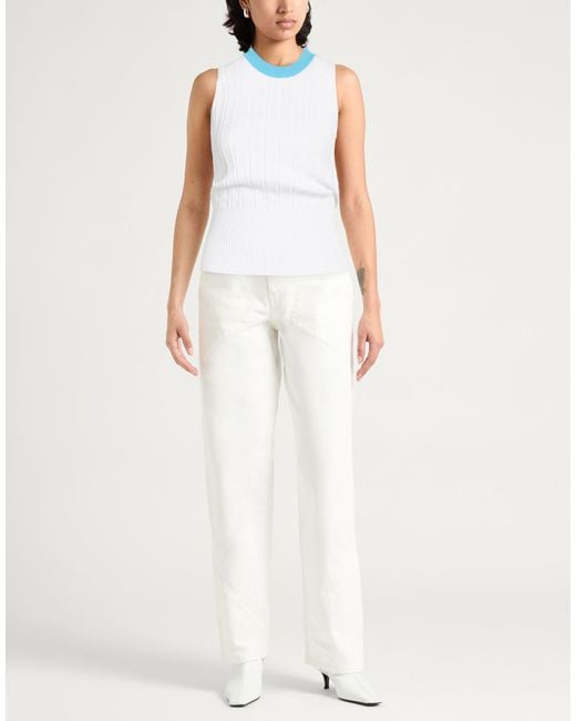Fedeli White Sweater Viscose, Polyester