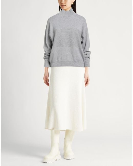 Peserico Gray Turtleneck Virgin Wool, Silk, Cashmere, Viscose